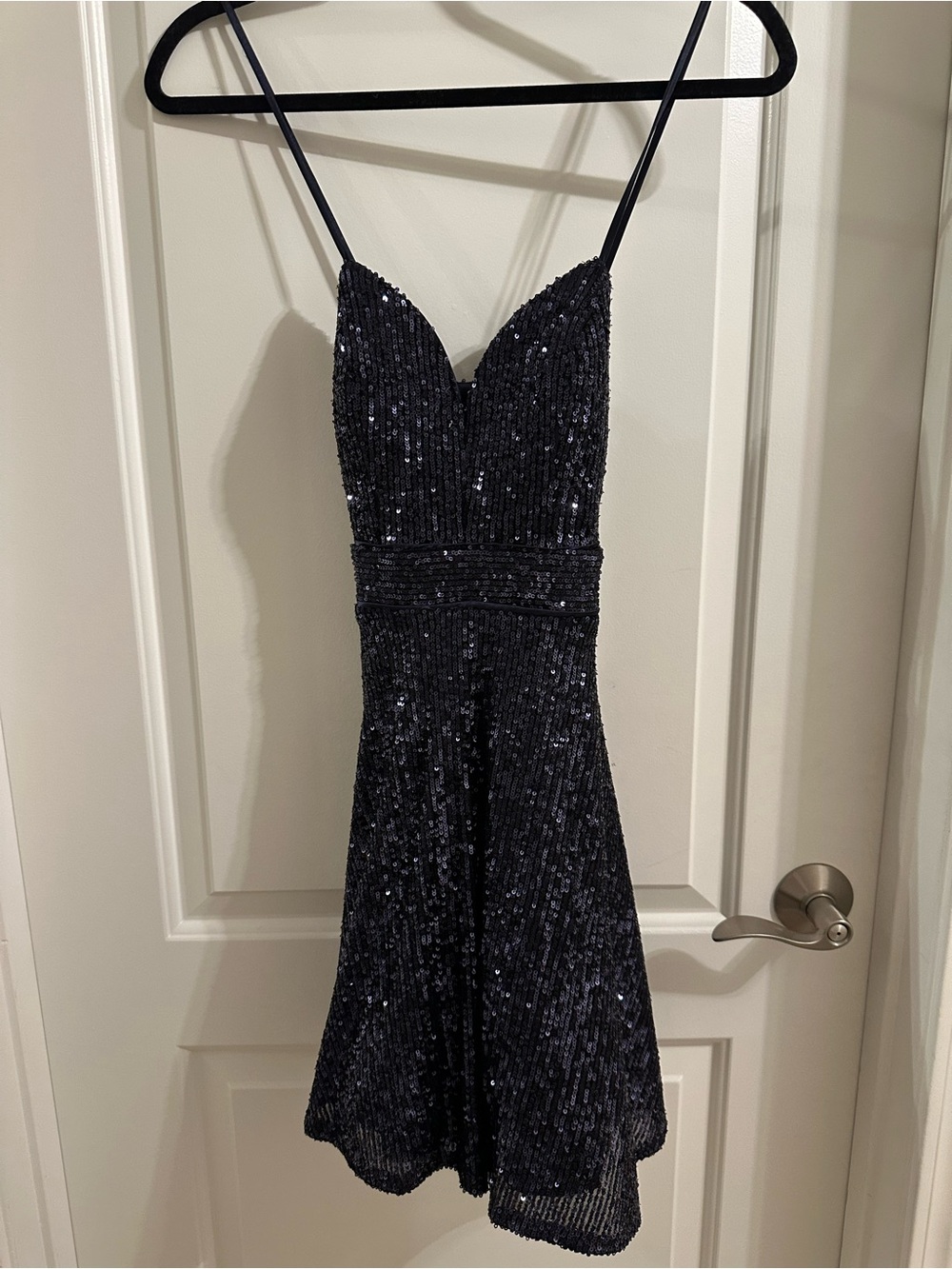 Midnight Doll Navy Sequin Party Dress Homcoming